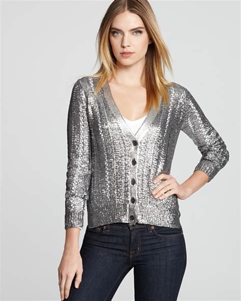 cooling fabric metallic cardigan under $150|Absolutely Famous Metallic Cardigans .